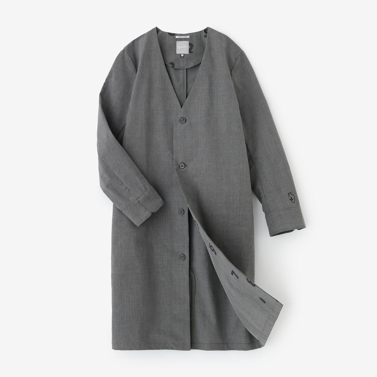 超美品　SOU・SOU ダークグレー ロングコート 撥水 ウェザークロス C.L.ロングコート／杢灰（もくはい）×SO-SU-U