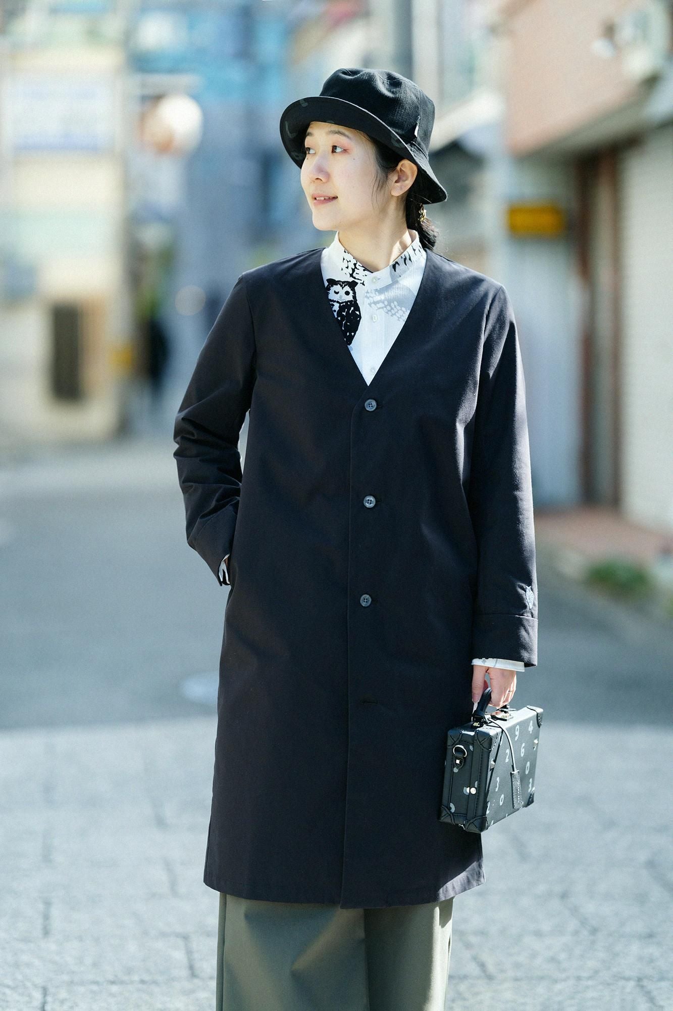 발수 웨더 클로스 C.L. 롱 코트／검은색(당신이 그것을 입었다면 괜찮습니다) ×SO-SU-U