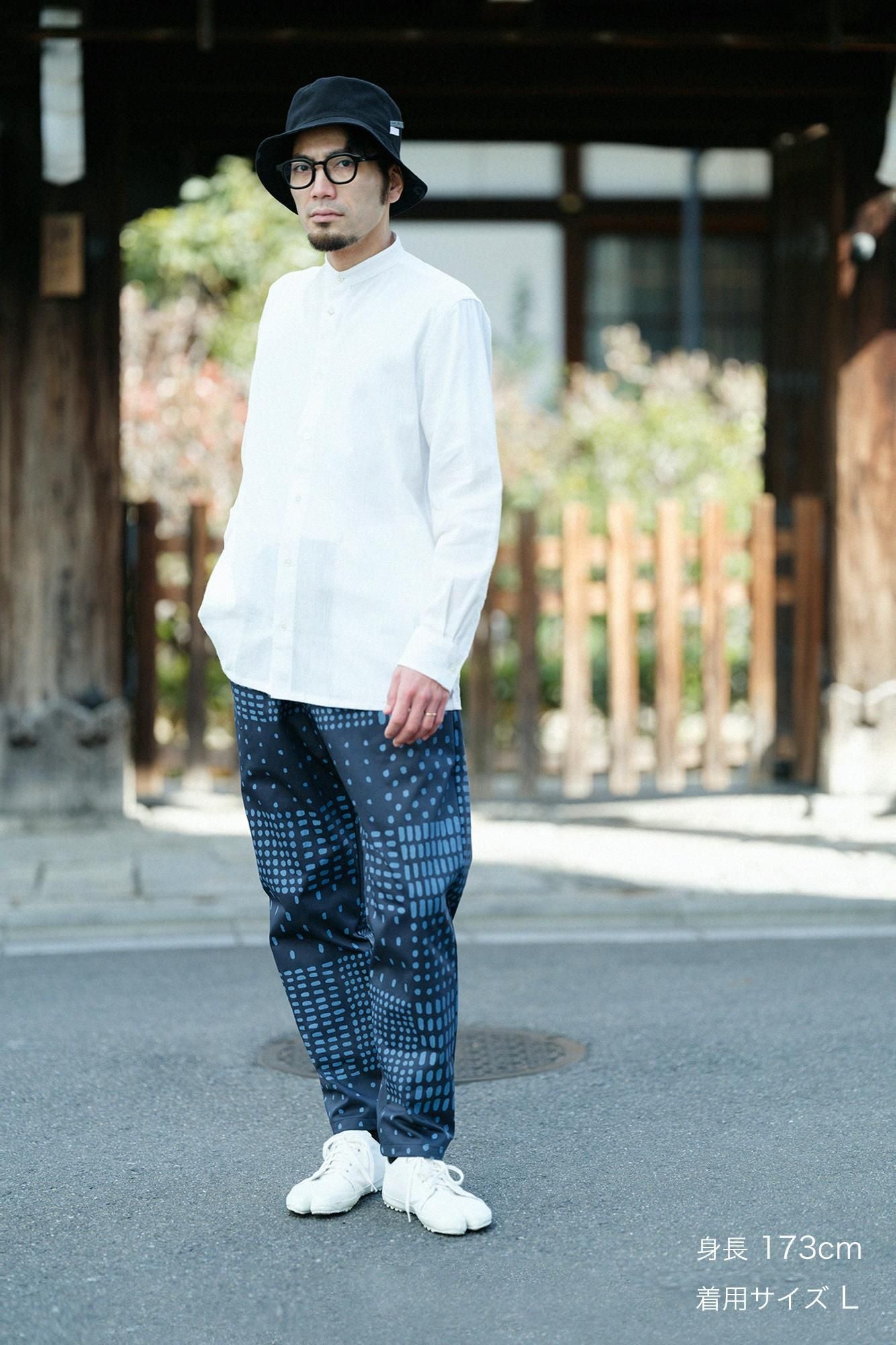 高密度卡其布休閒窄管長褲/敷石藍黑色