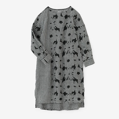 린넨 체크 그란 원피스／오오라카와 여백