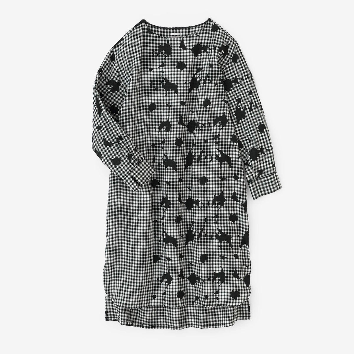 リネンチェック グランワンピース／おおらかと余白（よはく）