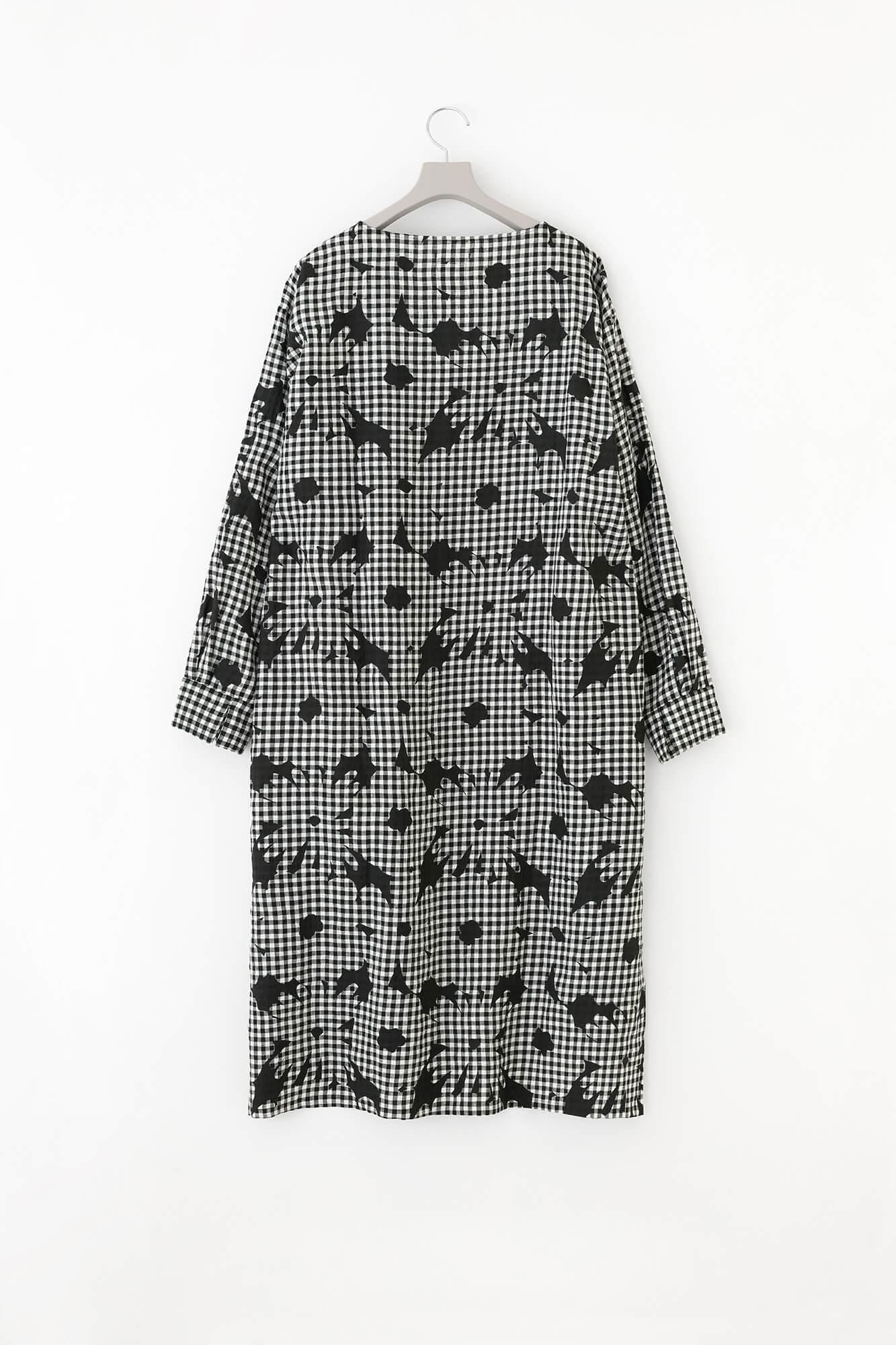 린넨 체크 그란 원피스／오오라카와 여백