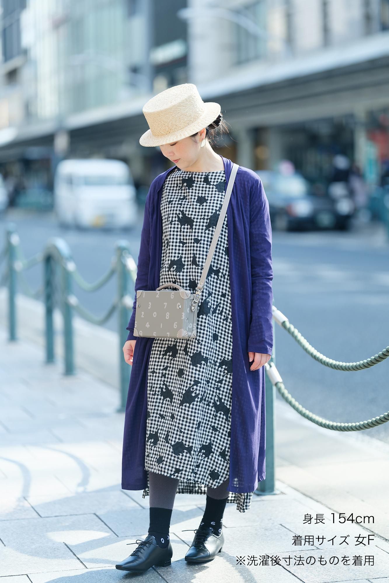 린넨 체크 그란 원피스／오오라카와 여백