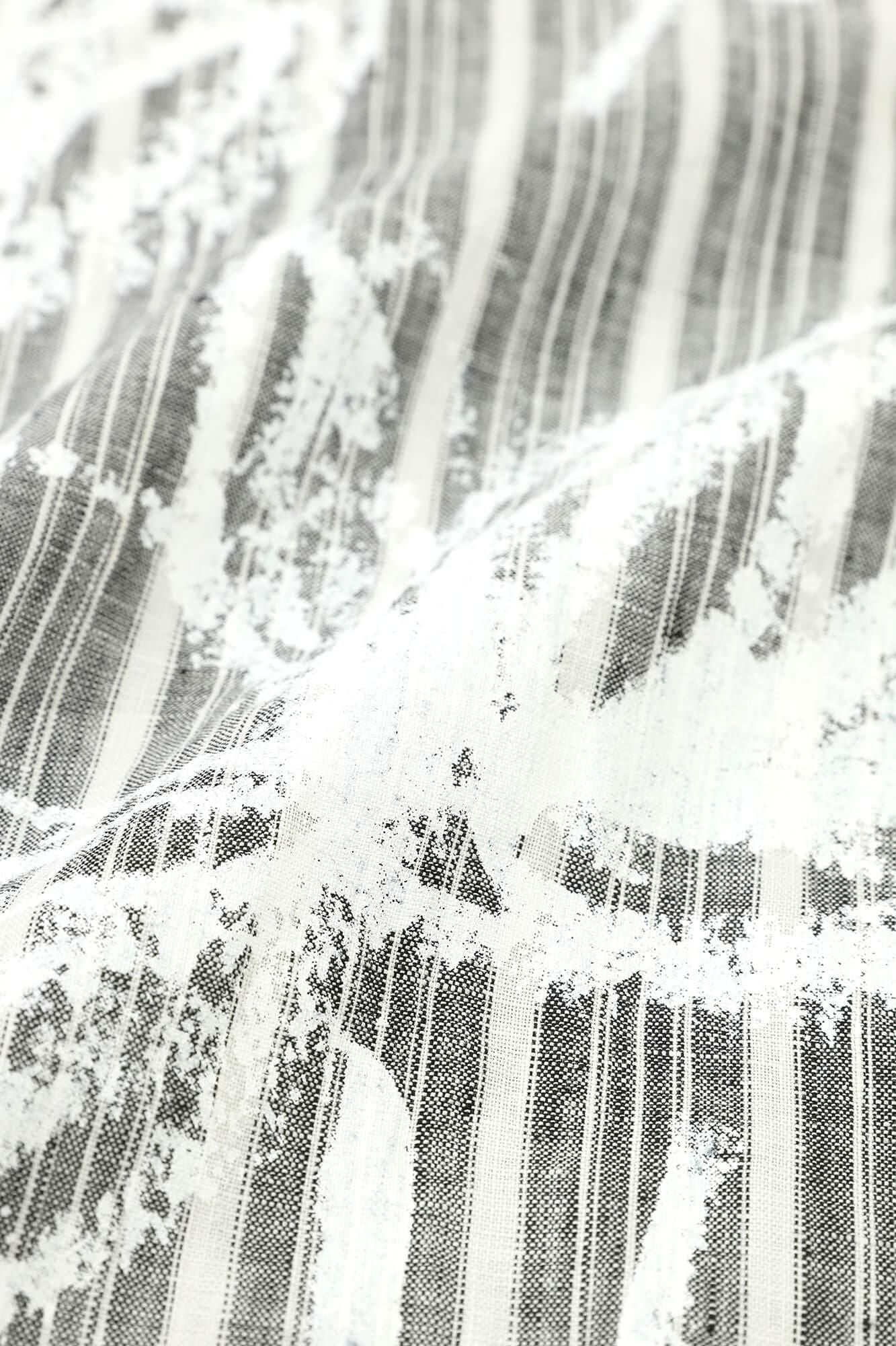 亞麻格子休閒襯衫洋裝／柔和和留白