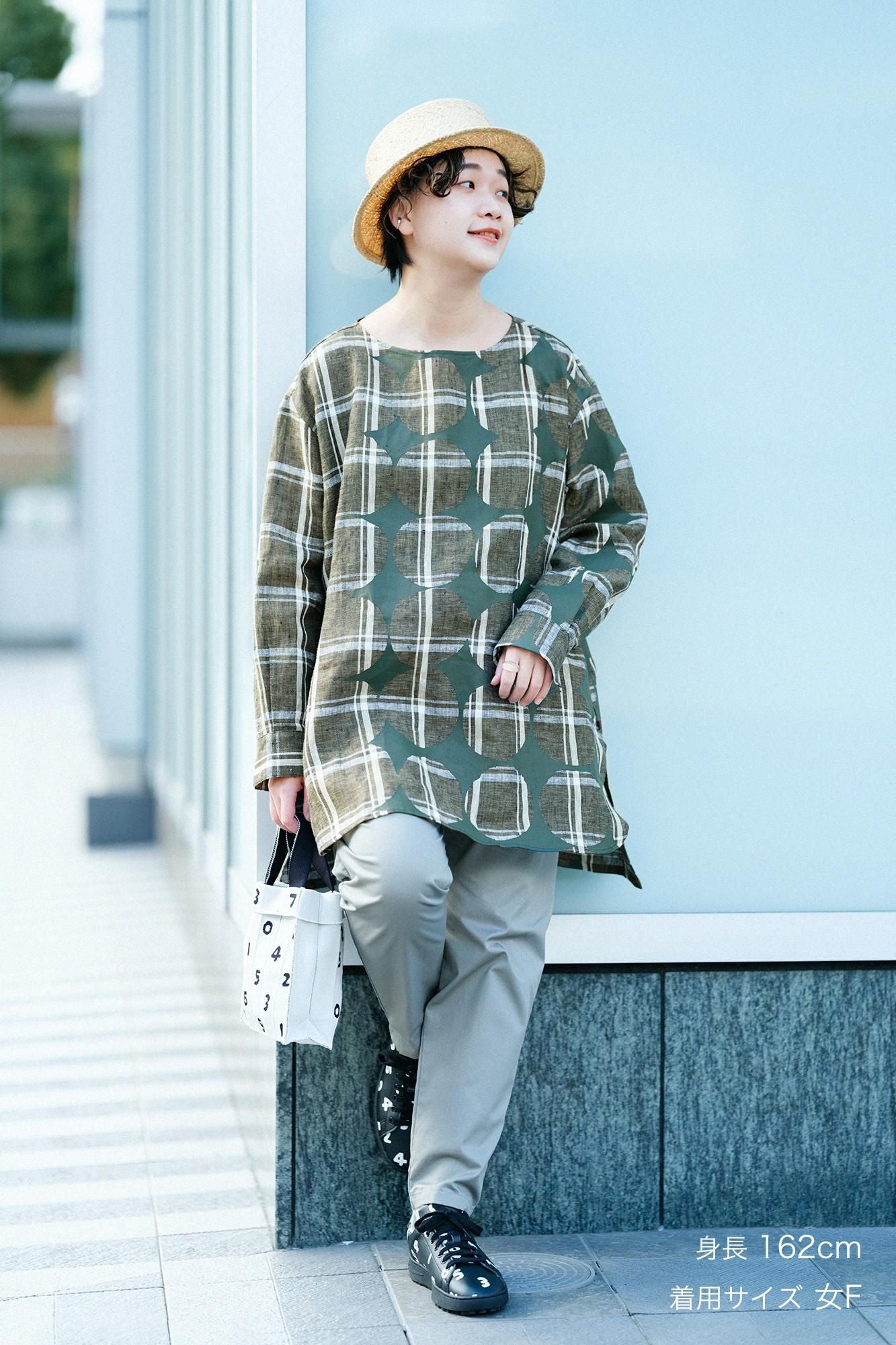 【Online】Linen Check Gran Tunic／Marbles and Blank