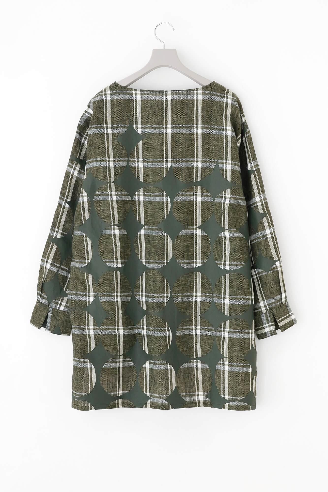 【Online】Linen Check Gran Tunic／Marbles and Blank
