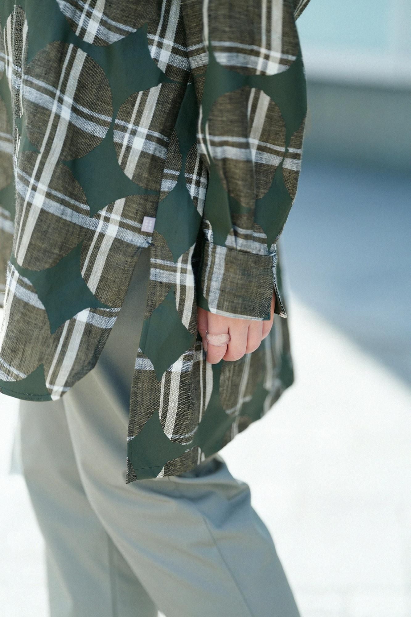 【Online】Linen Check Gran Tunic／Marbles and Blank