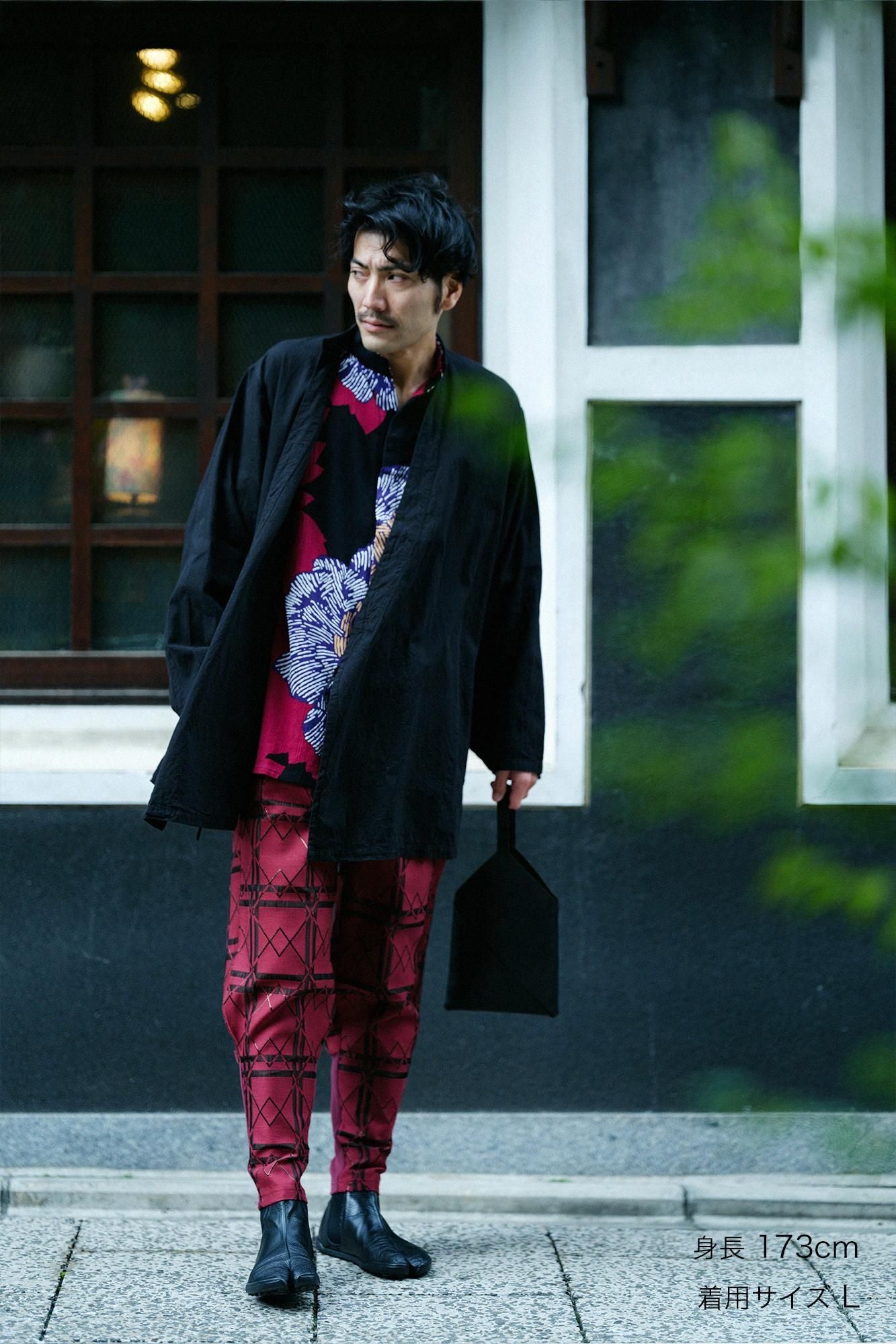 緹花哈倫褲／胭脂紅