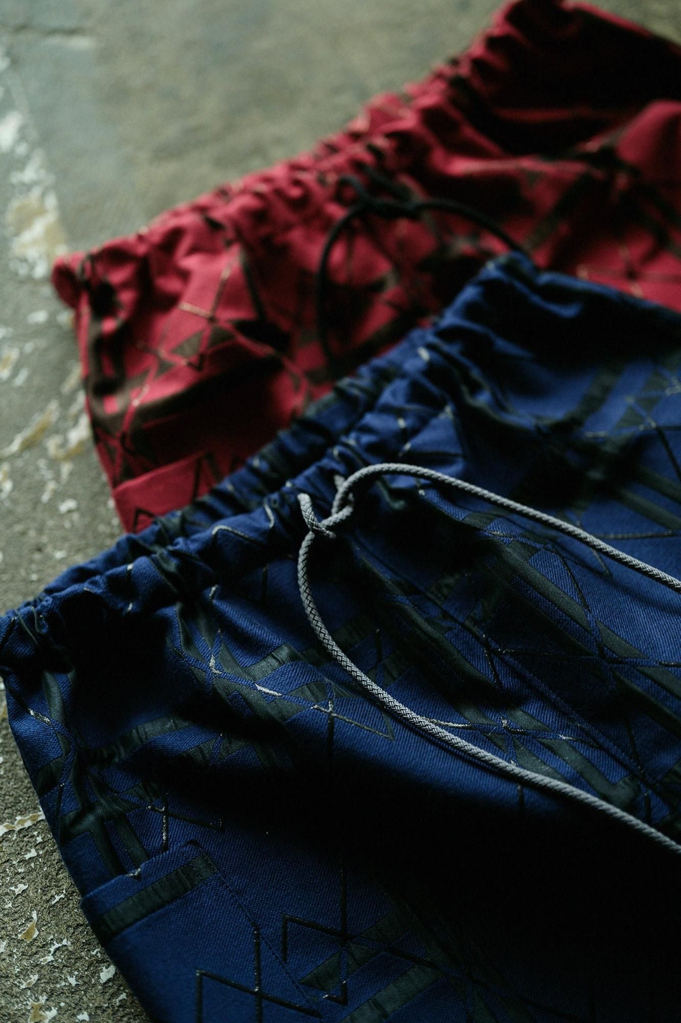 緹花哈倫褲／胭脂紅