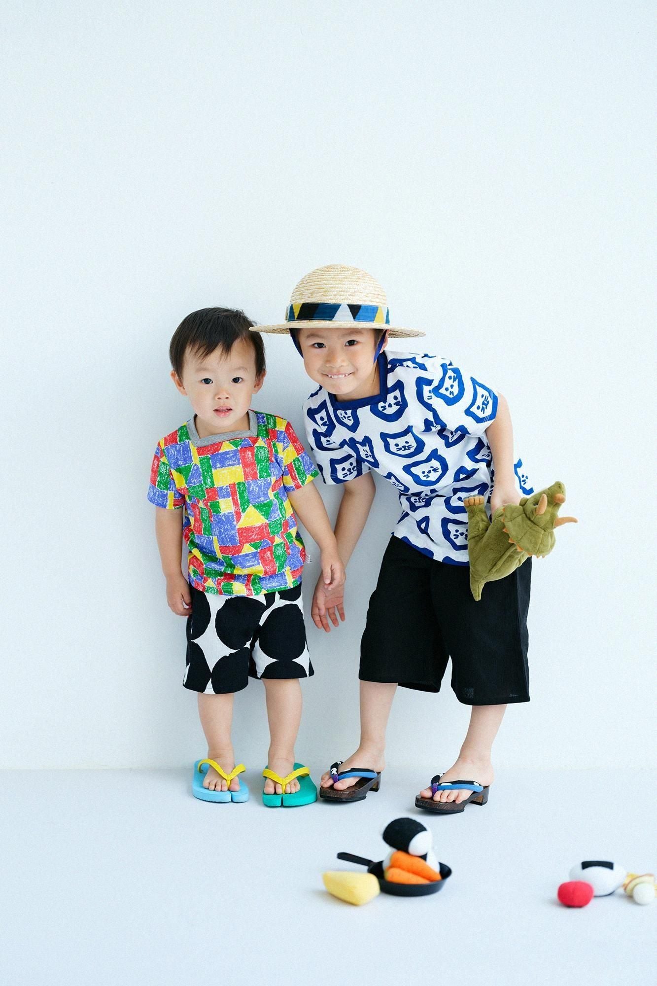 ●高島縮棉20/20童裝及膝短褲/彈珠