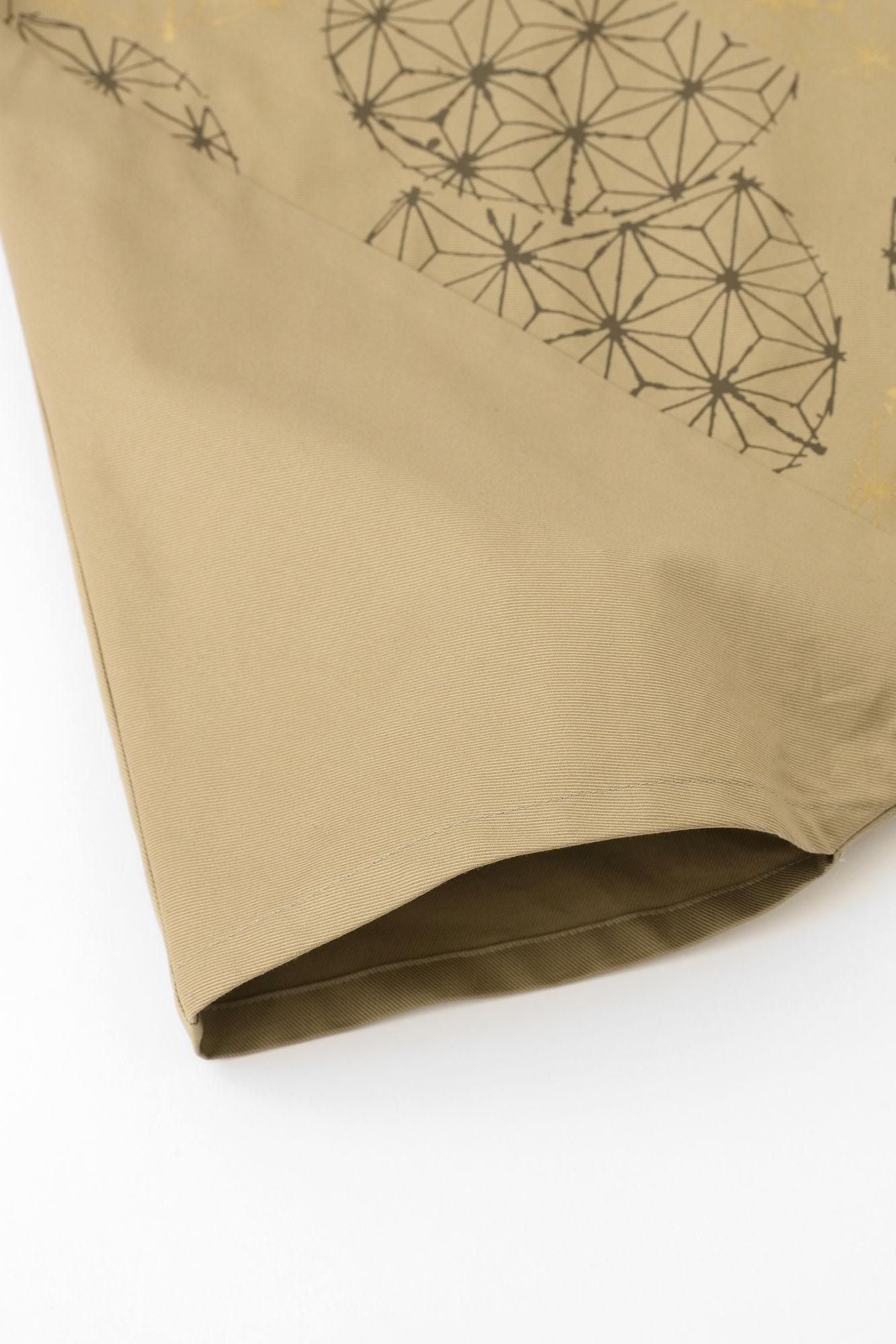 【net limited】Twill Weave(AyaFestivethe law of nature) Fuji Pants（Fuji Pants）／Dyed Mulberry Color × Hemp-leaf Pattern