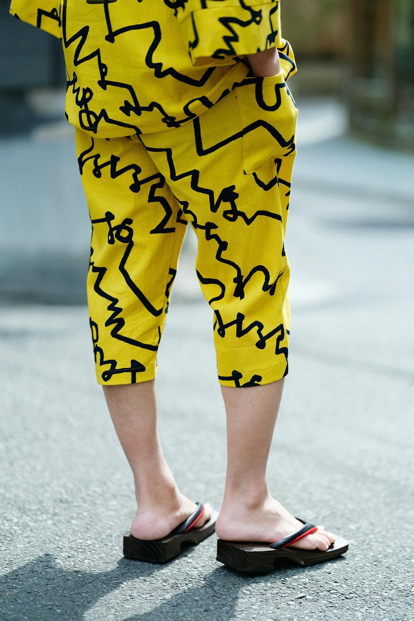 高島縮棉 20/20細腿褲／文