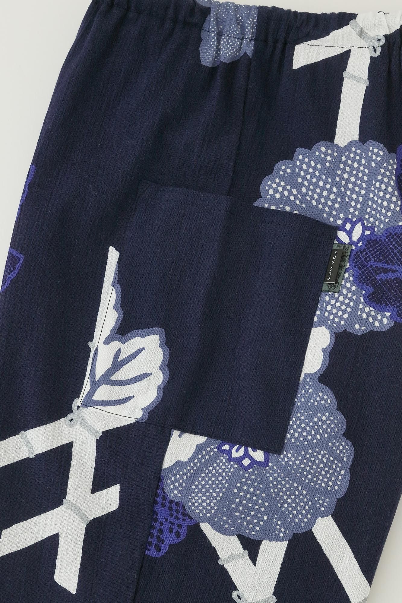 高島縮棉 20/20 細腿褲／籬菊圖案 再現