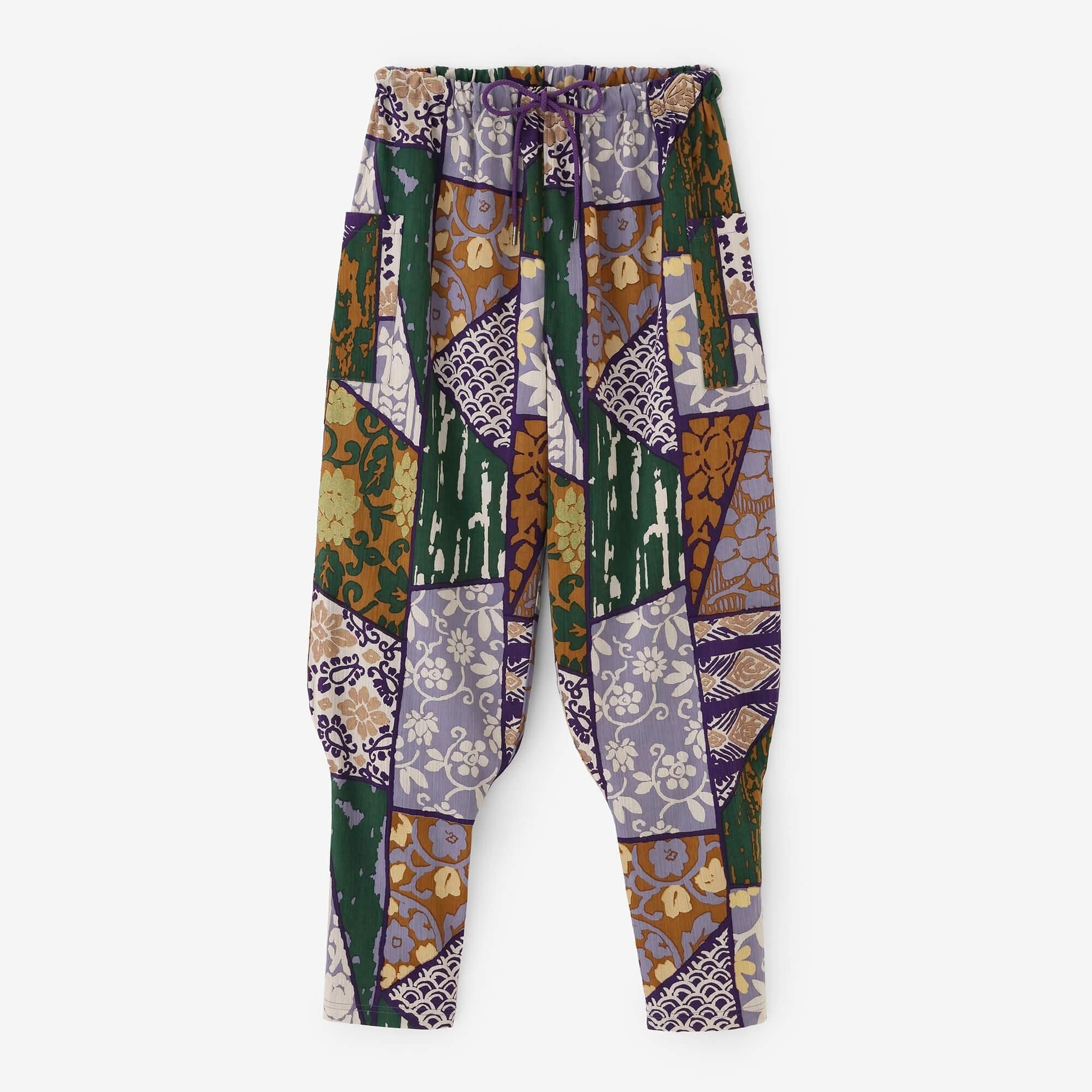 Chizimi Cotton 20/20 Harem Pants / Patchwork Kimono of Uesugi Kenshin Family-Recreation