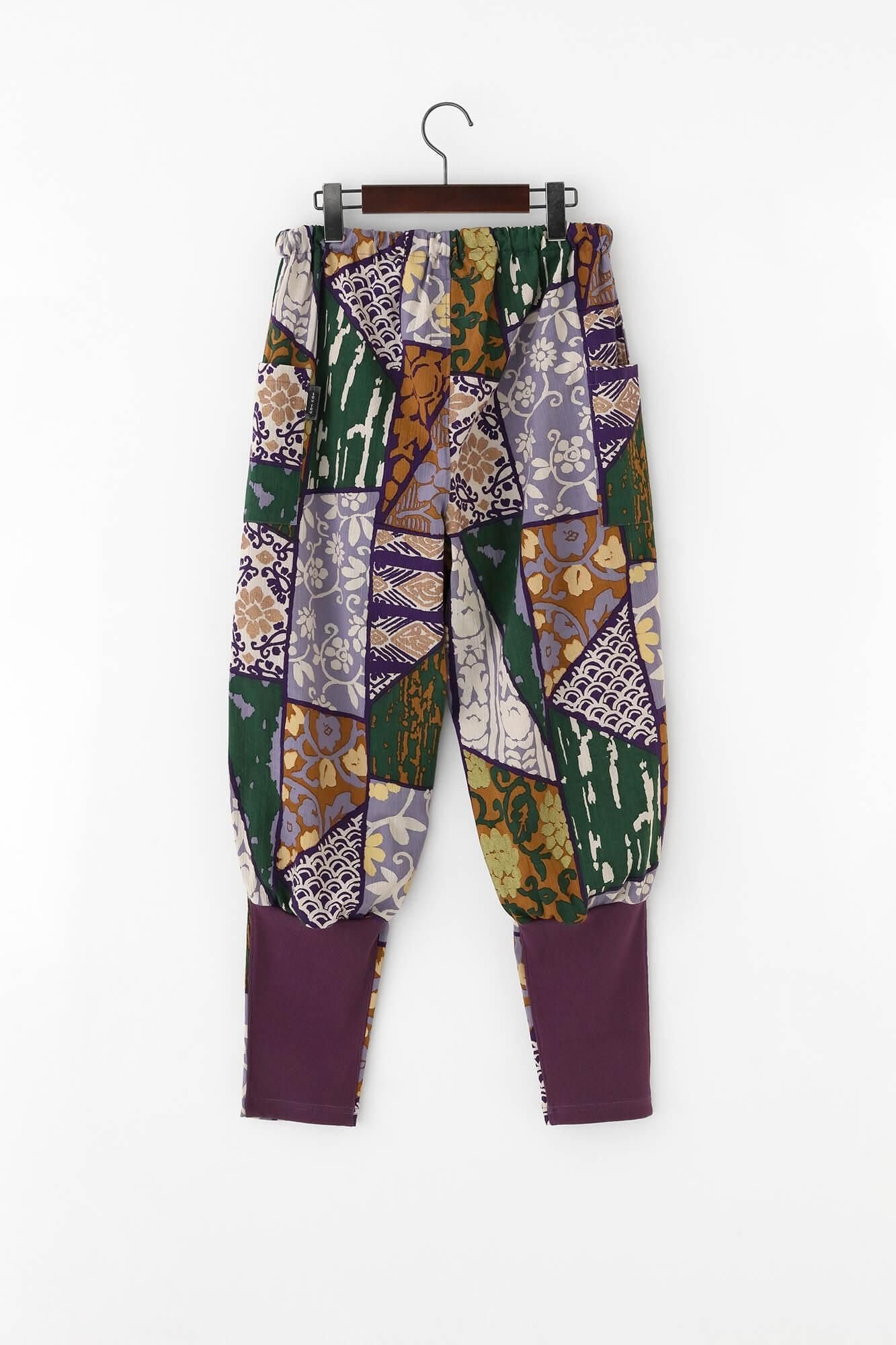 Chizimi Cotton 20/20 Harem Pants / Patchwork Kimono of Uesugi Kenshin Family-Recreation