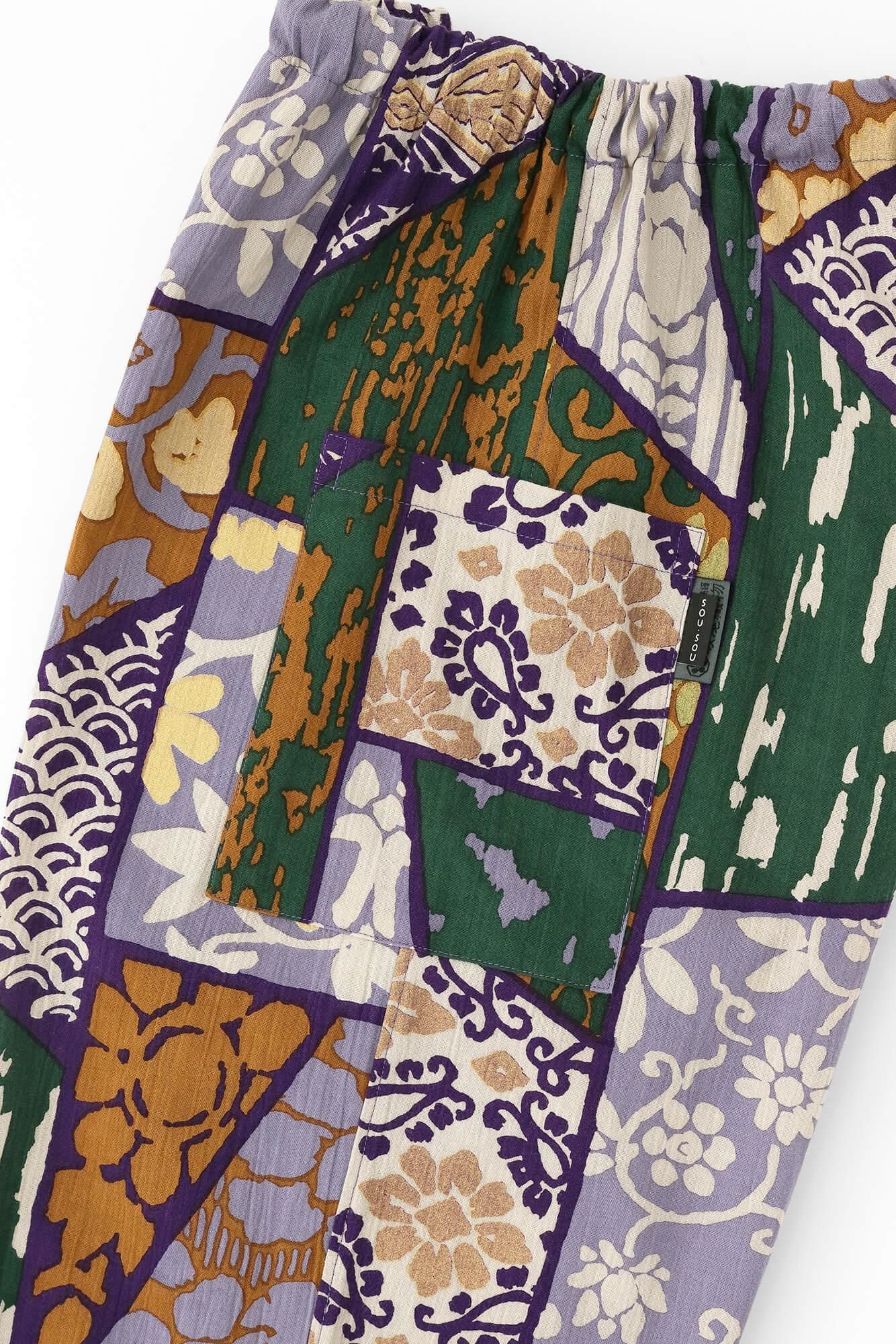 Chizimi Cotton 20/20 Harem Pants / Patchwork Kimono of Uesugi Kenshin Family-Recreation