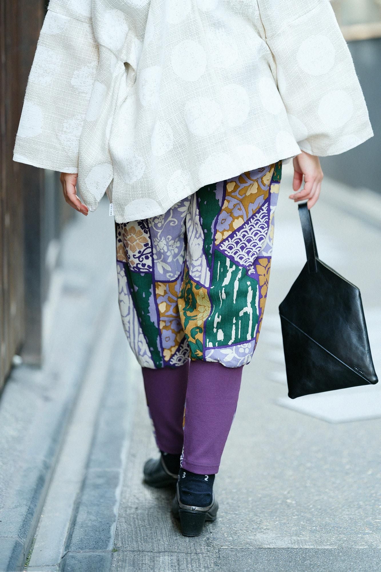Chizimi Cotton 20/20 Harem Pants / Patchwork Kimono of Uesugi Kenshin Family-Recreation