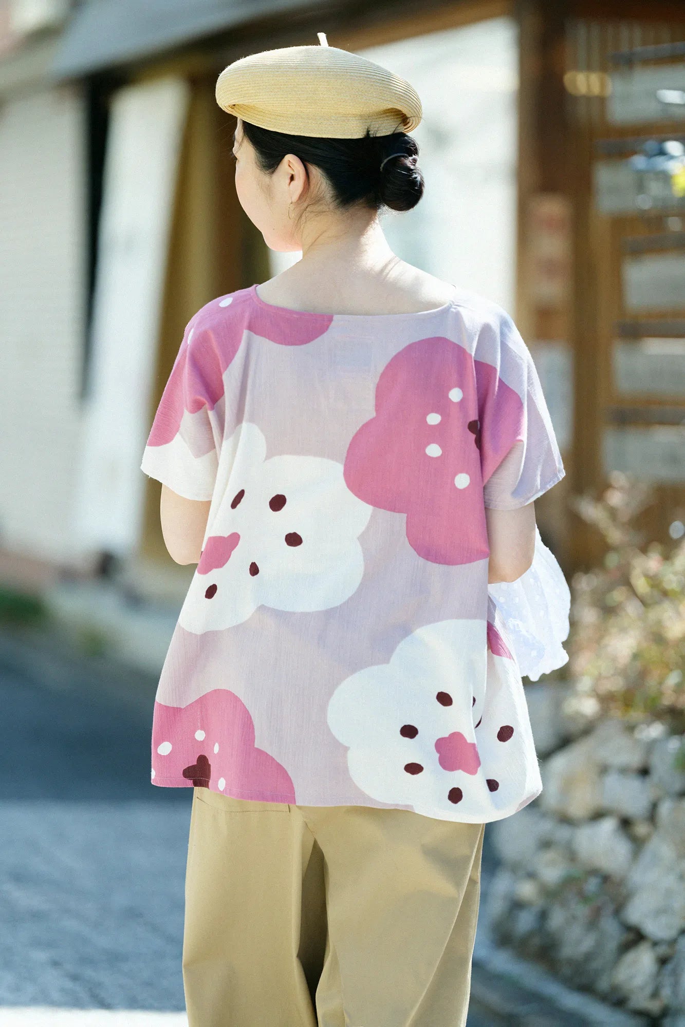 【Ships ard. 4/21】Chizimi Cotton 20/20 Square Top / Smile Pastel Pink