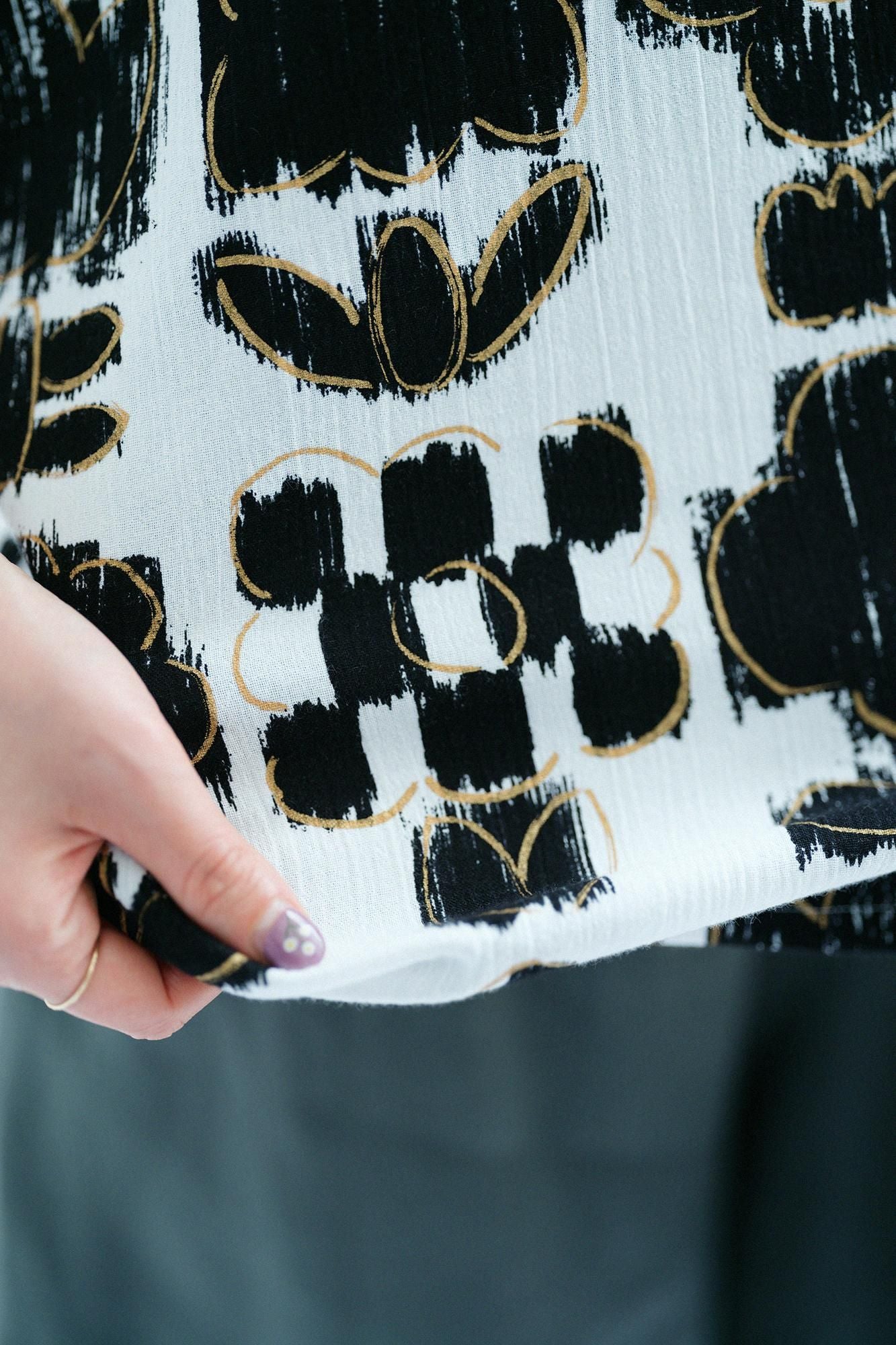 高島縮棉 20/20方形上衣／花霧