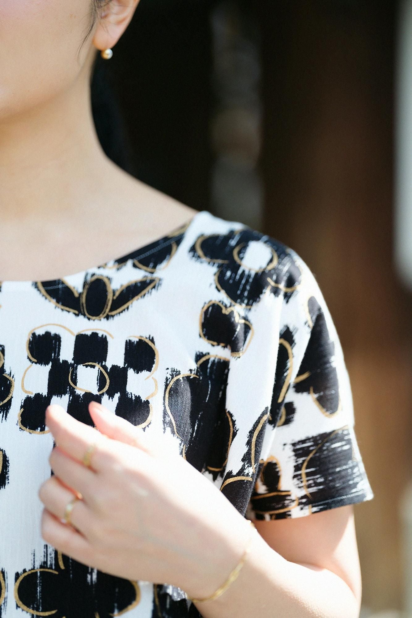 高島縮棉 20/20方形上衣／花霧