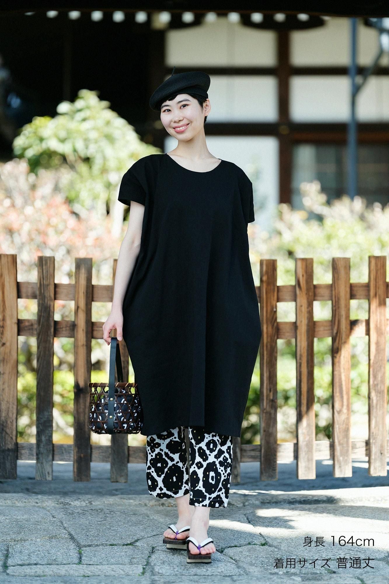 高島縮　SOU・SOU 花柄 ワンピース&えんゆう履きセット 高島縮 40/40 えんゆう穿き／花装飾（はなそうしょく）