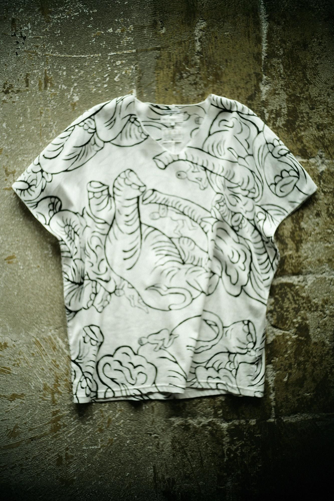 高島縮棉 40/40 短袖上衣／flying elephants