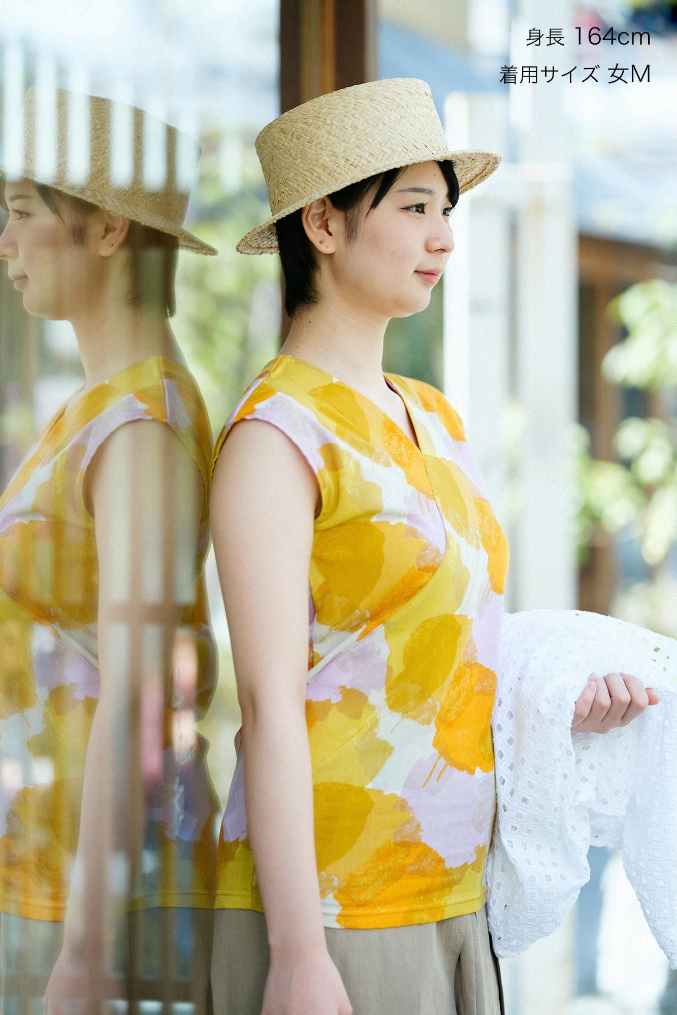 Chizimi Cotton 40/40 V-neck Shirt / Vague