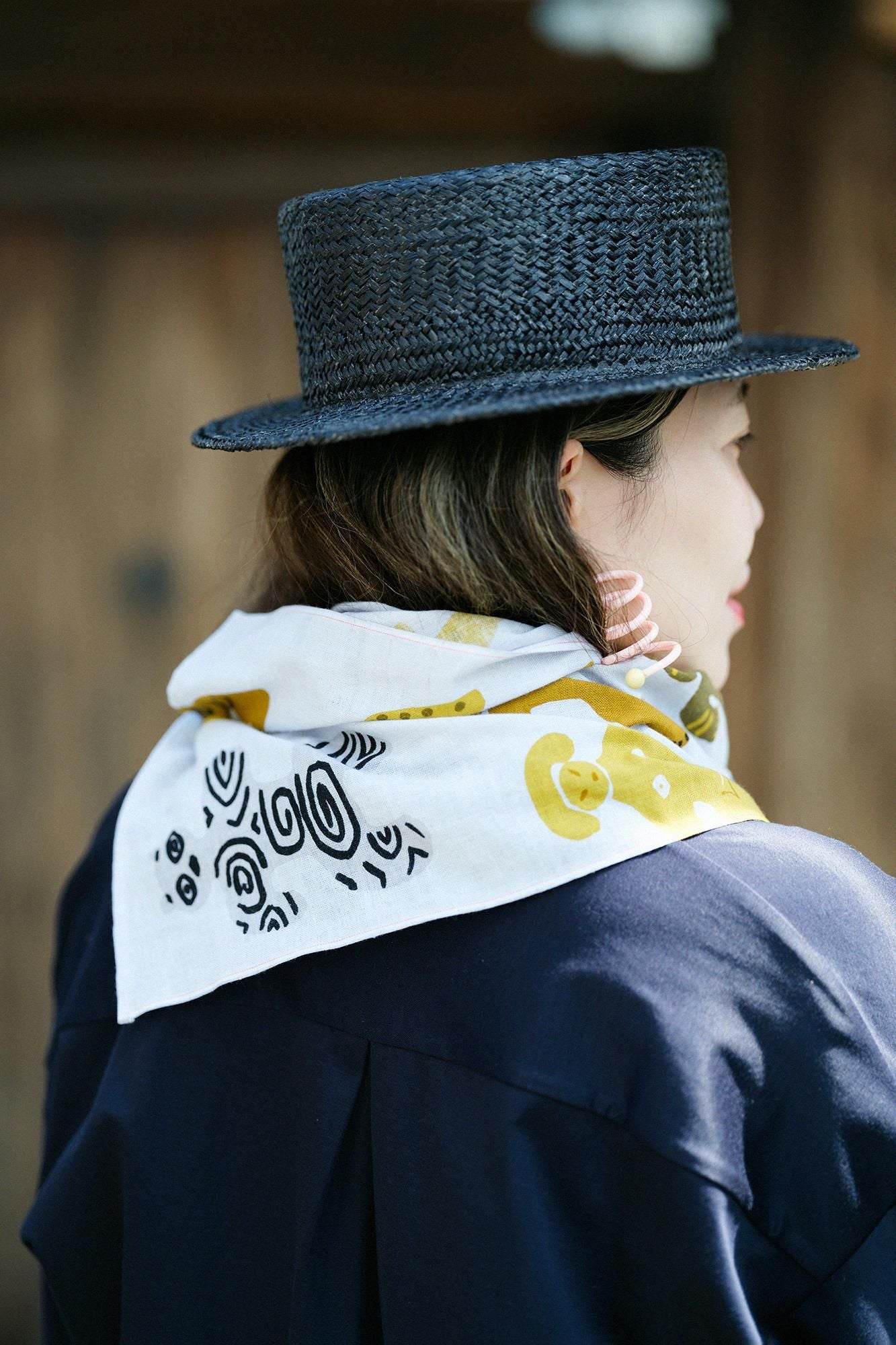 伊勢木棉 圍巾 短版／土偶