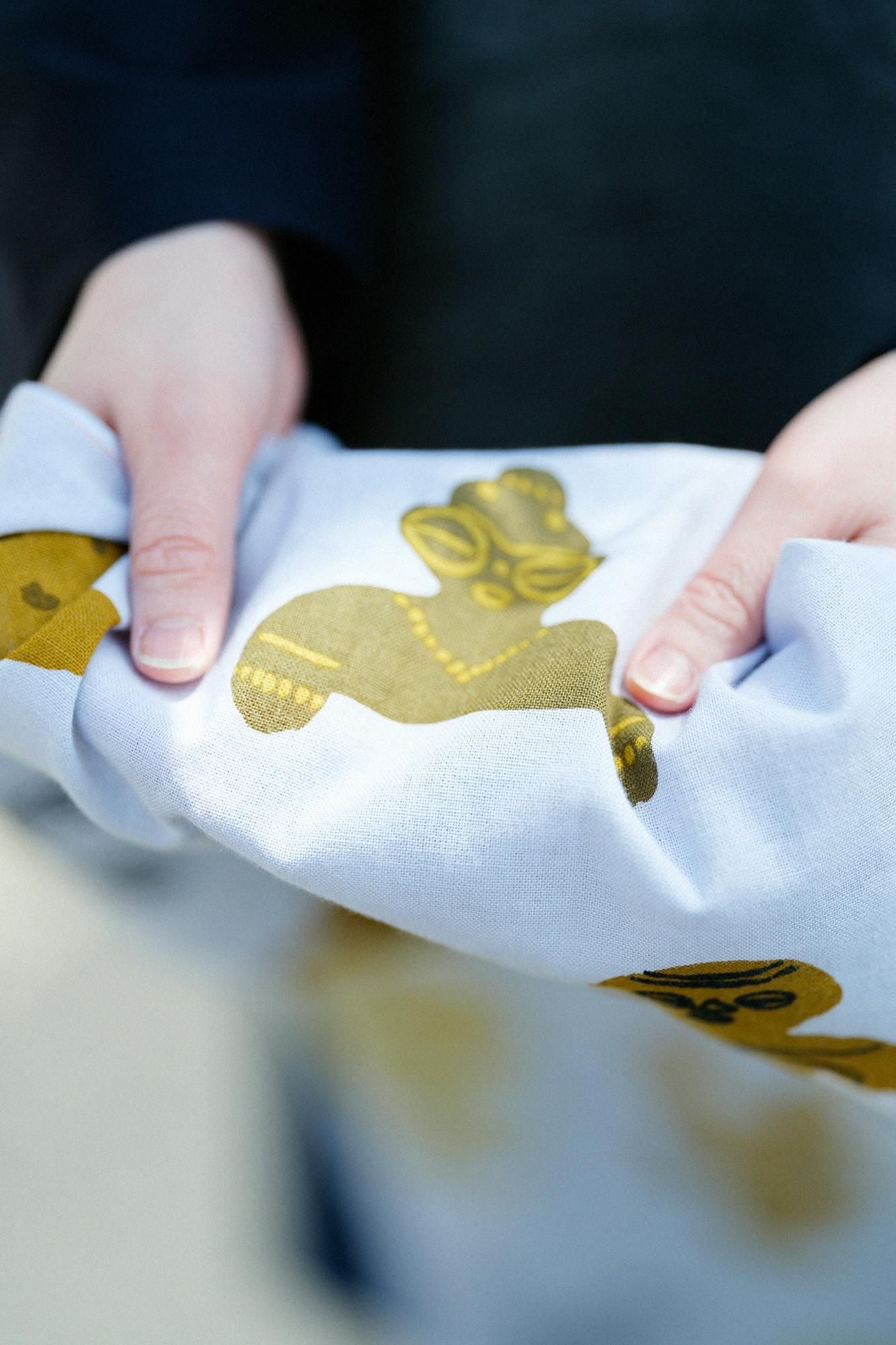 伊勢木棉 圍巾 短版／土偶