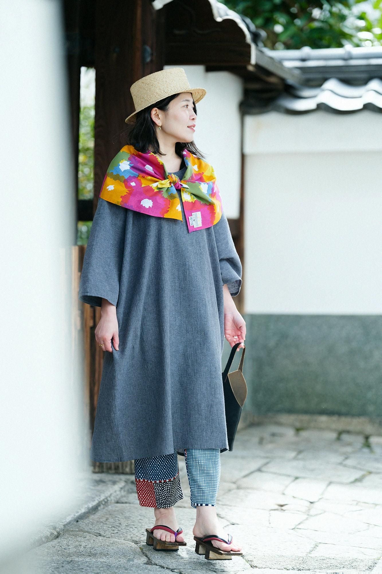 伊勢木綿 くびまき  短丈／咲きほこる