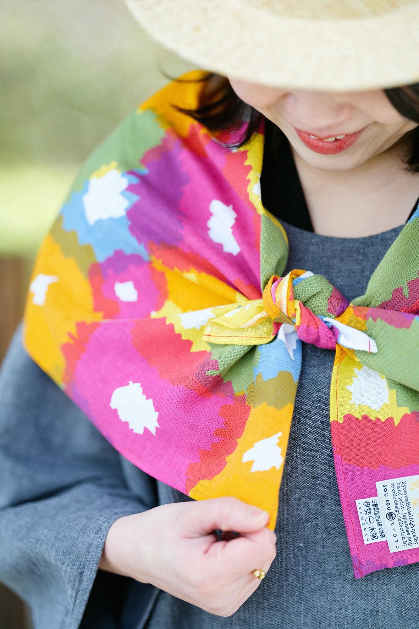 伊勢木綿 くびまき  短丈／咲きほこる