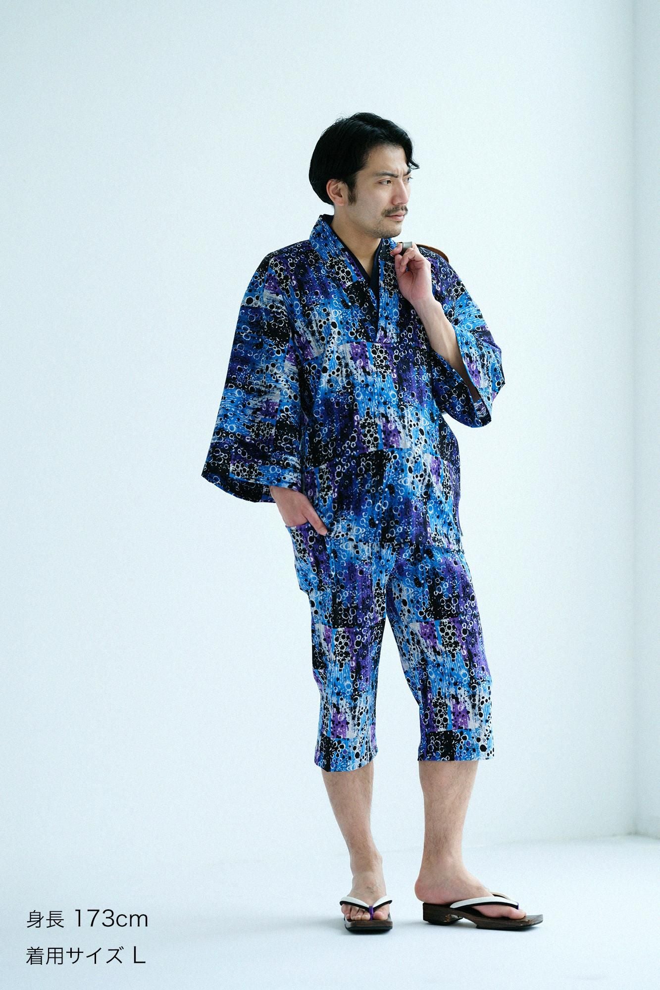 高島縮 40/40 半衿風靡（はんえりふうび）／天目（てんもく）