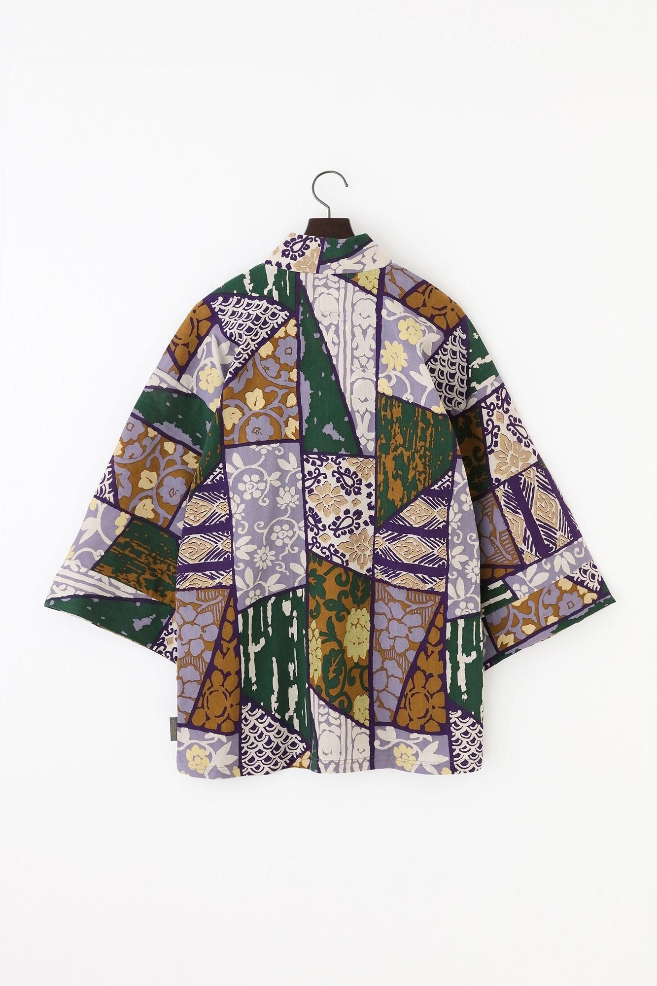 高島縮棉 40/40風靡 上衣／金銀襴緞子等縫合胴服 再現