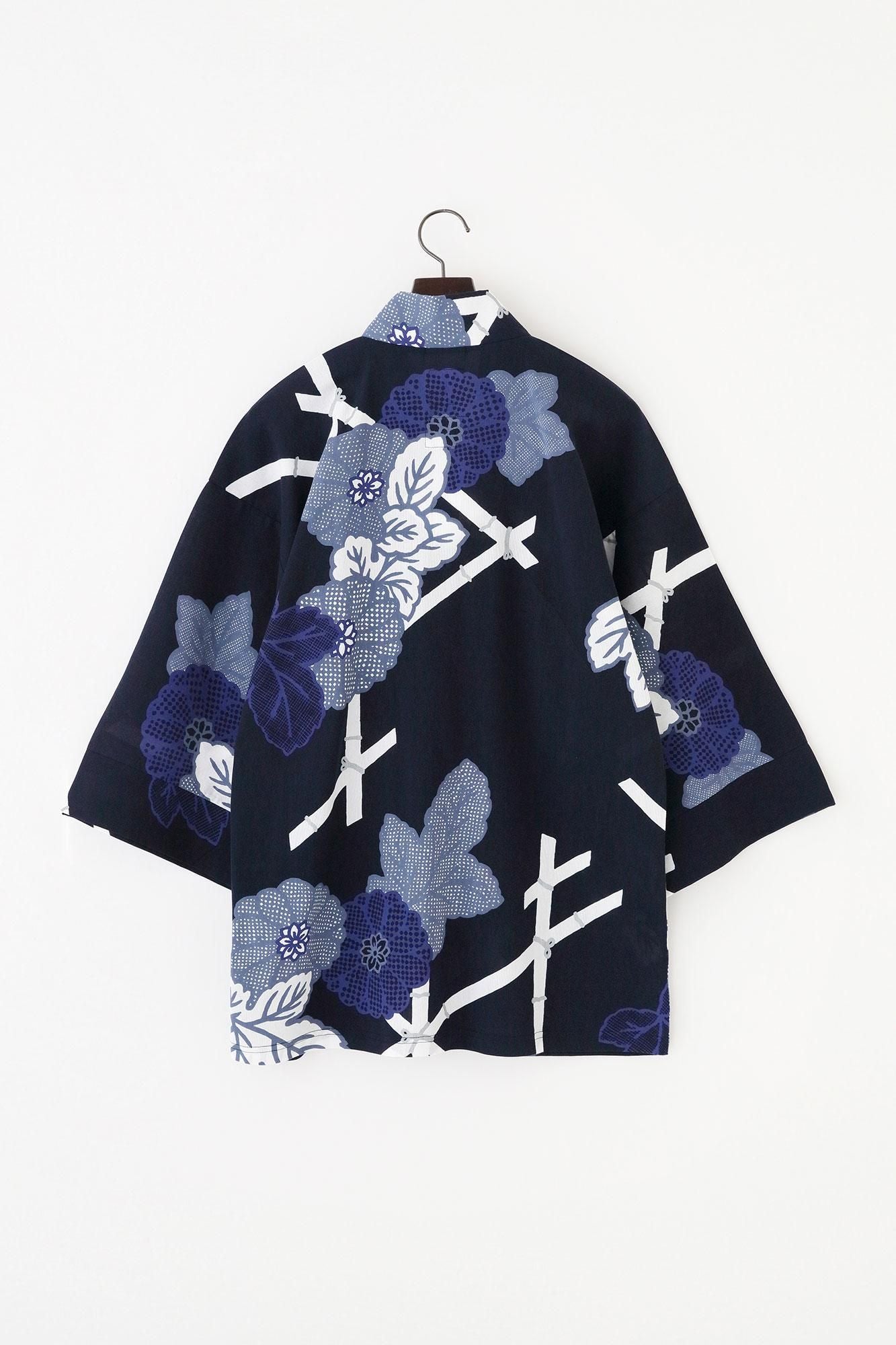 Chizimi Cotton 40/40 Fubi above/Fenced Chrysanthemum-Recreation