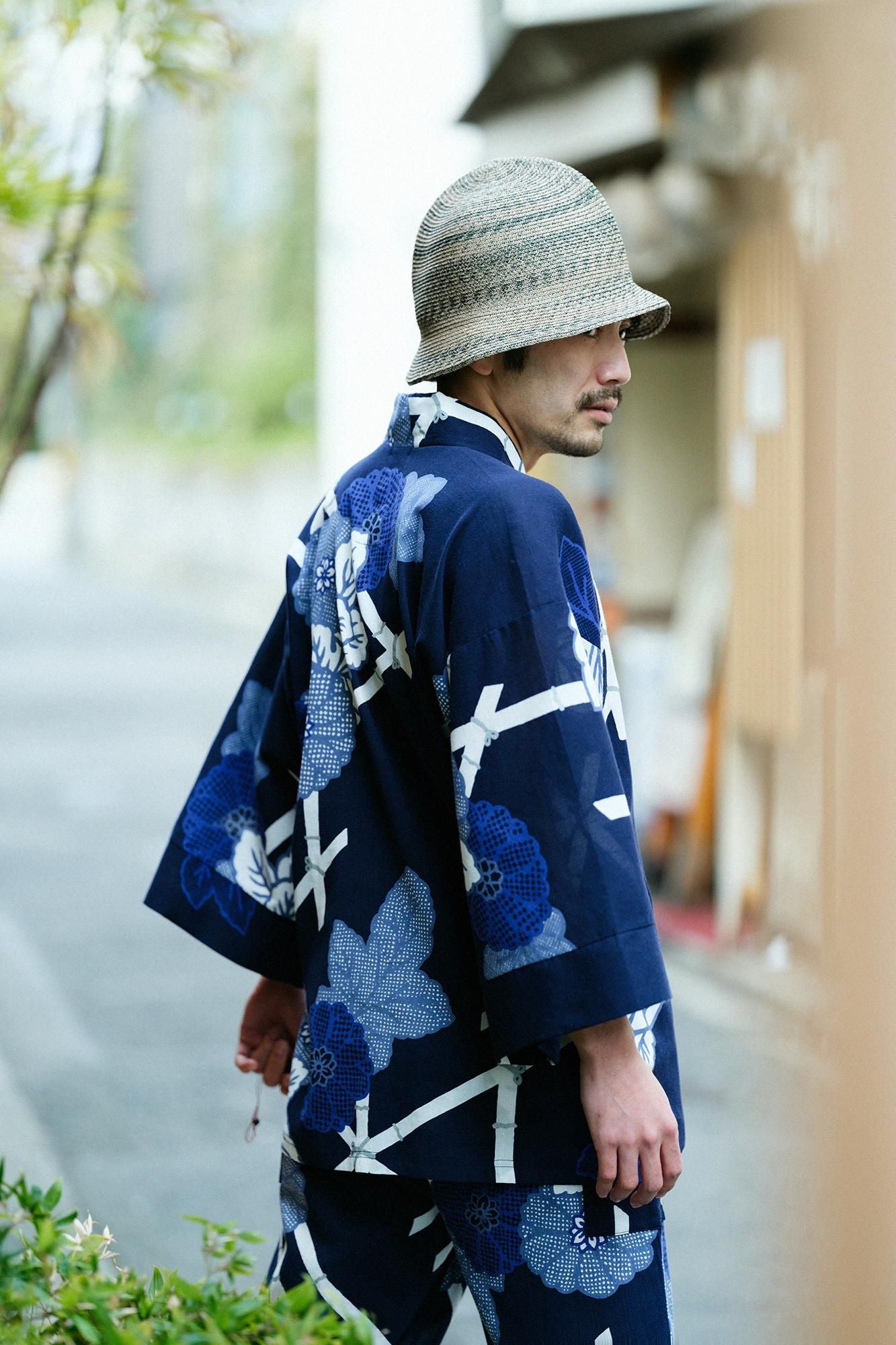 高島縮 40/40 風靡（ふうび） 上／籬菊模様（まがきぎくもよう） 写し（