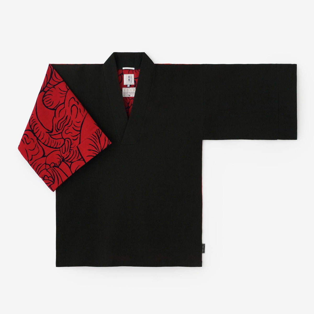 sousou 高島縮 風靡下 片身替わり/濡羽色×金襴緞子 net限定】高島縮 40/40 半衿風靡（はんえりふうび） 片身替わり