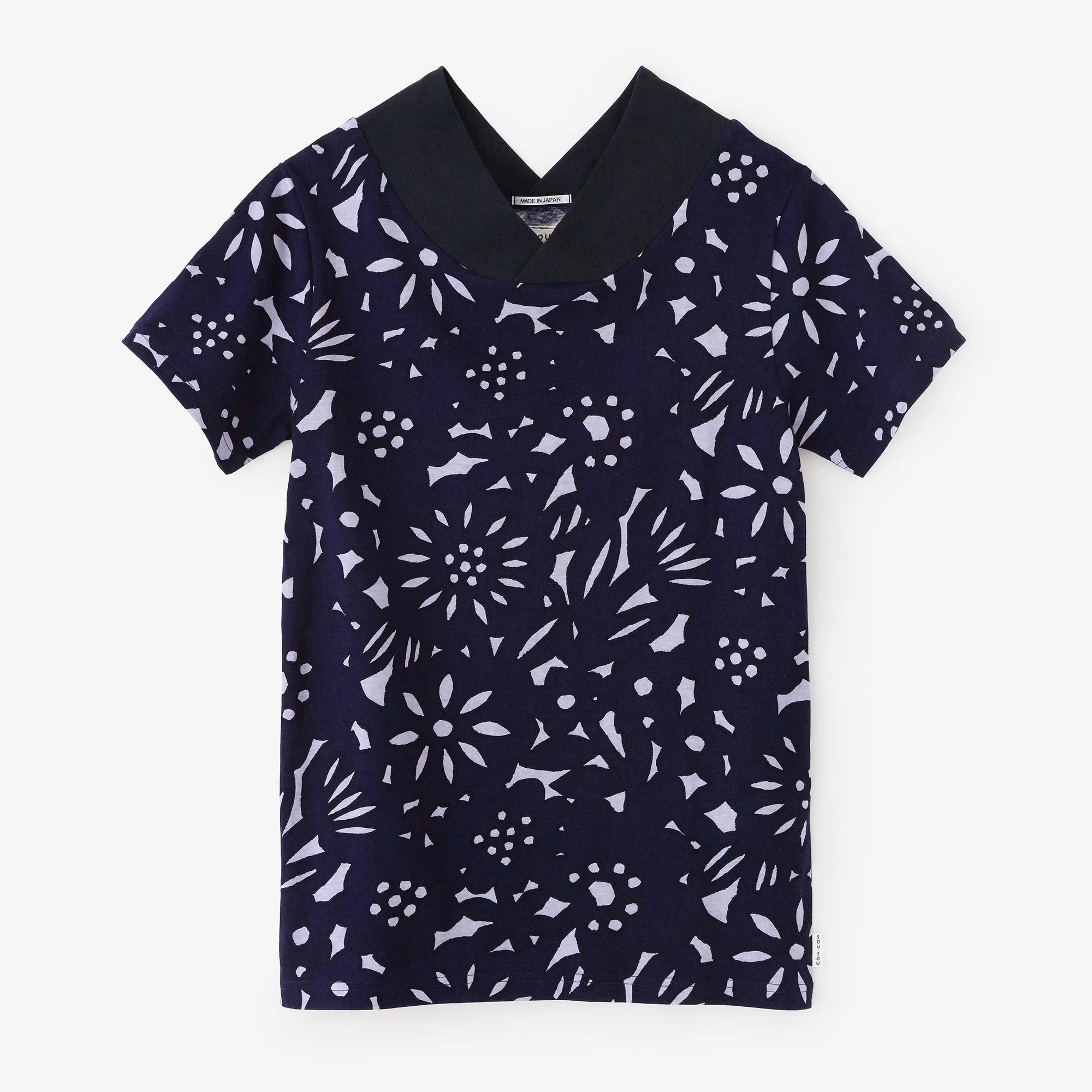 Kimono Collar Short Sleeve Shirt / Paper Cutout