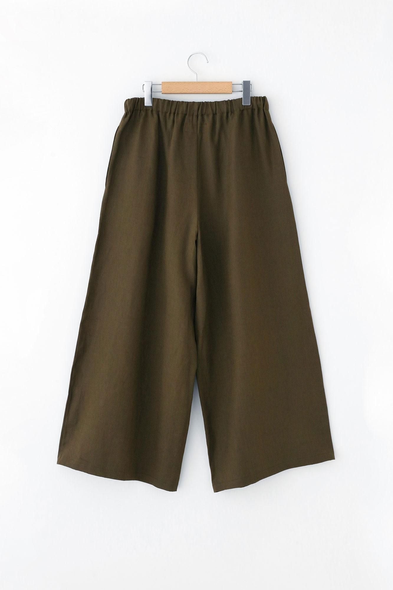 麻 広形（ひろなり）もんぺ／海松色（みるいろ）