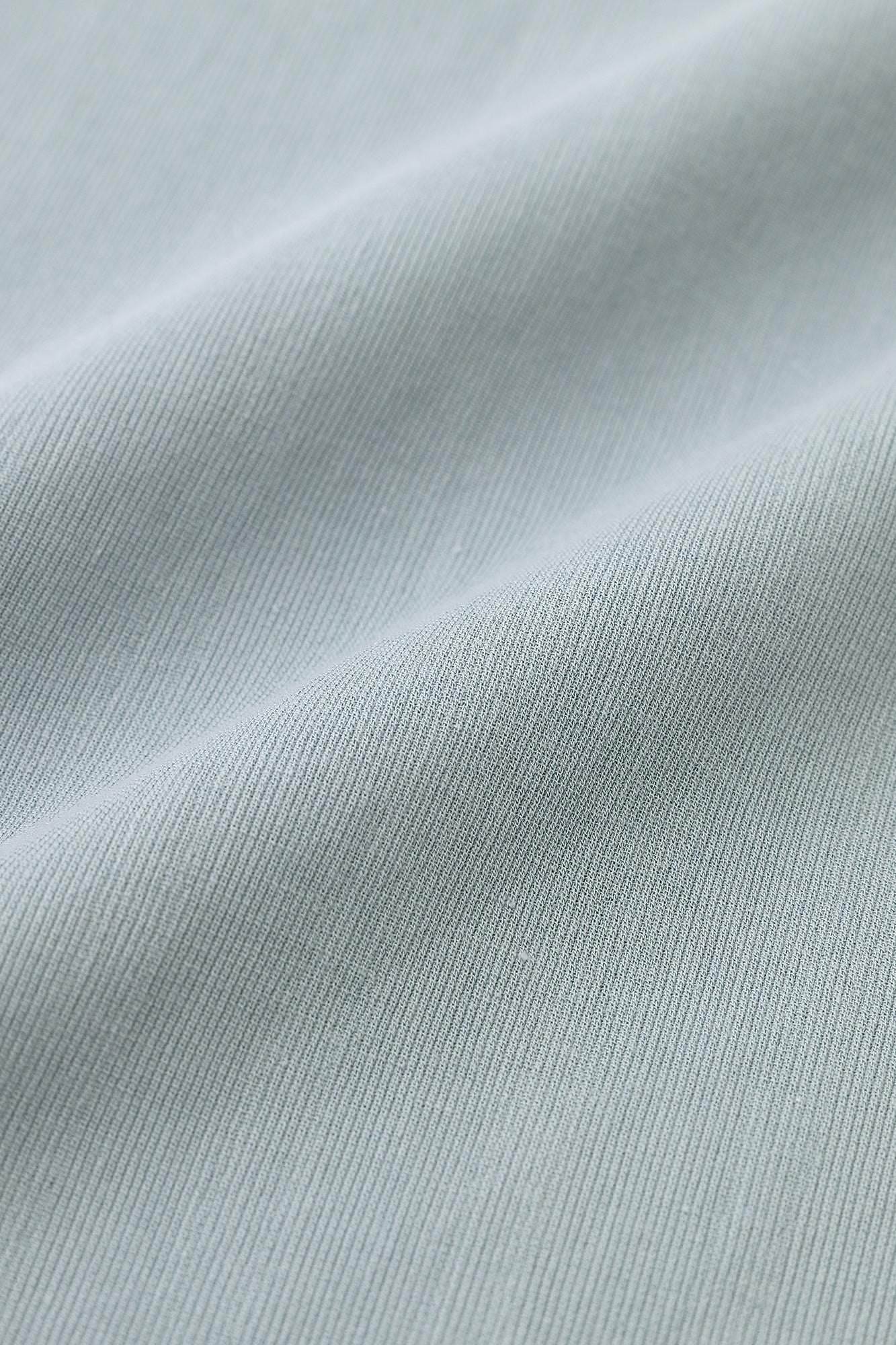 高島縮棉 40/40 方領上衣 短袖／藍綠色