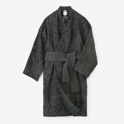 麻斜紋織 丹前外套 單層／金襴緞子