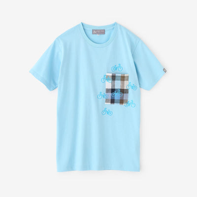 Short Sleeve Pocket T-shirt [5.0] / Light Blue × Bicycle Craze