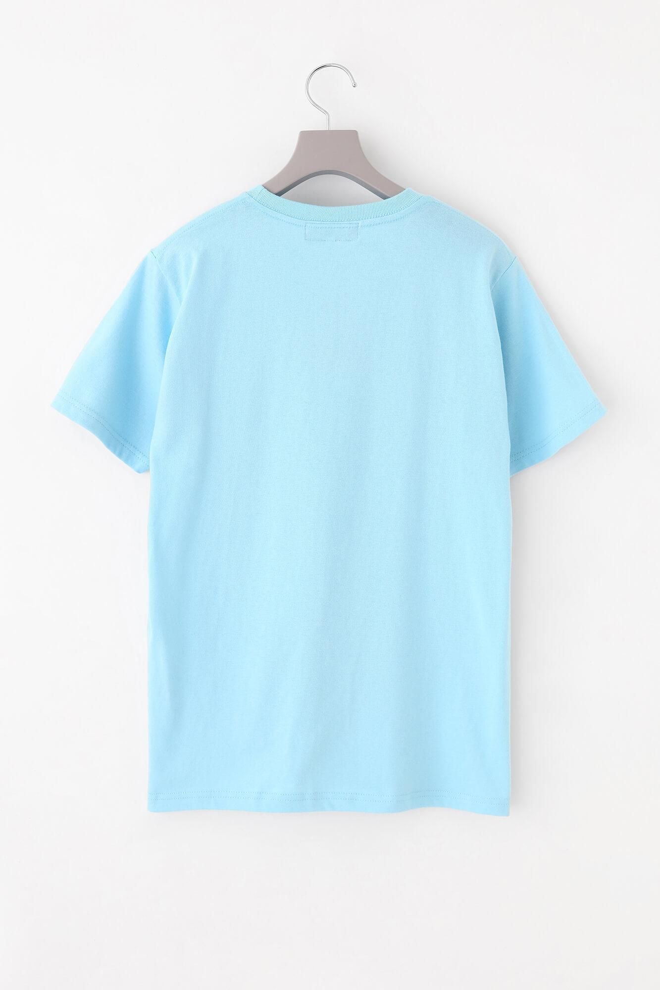 【期間限定10%OFF】短袖口袋T-shirt [5.0]／淺藍色×單車圖案（※預計於4月29日～5月2日左右發貨）