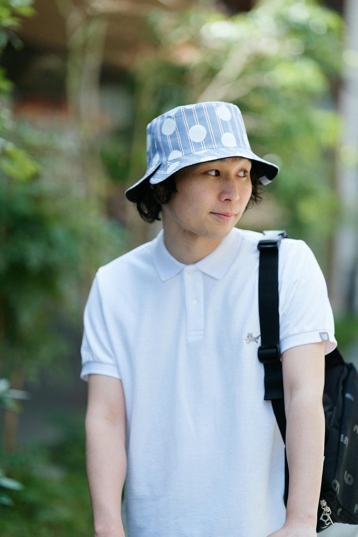 【3월 10일경 발송 예정】 새틴 스트라이프 리버시블 BIKE HAT／스이교쿠 청청