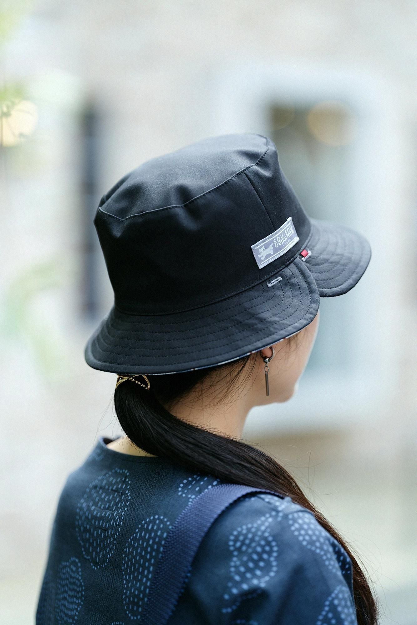 【3월 10일경 발송 예정】 새틴 스트라이프 리버시블 BIKE HAT／스이교쿠 청청