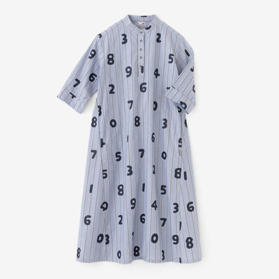 Satin Striped BIKE One-piece Dress / SO-SU-U Greyish Blue