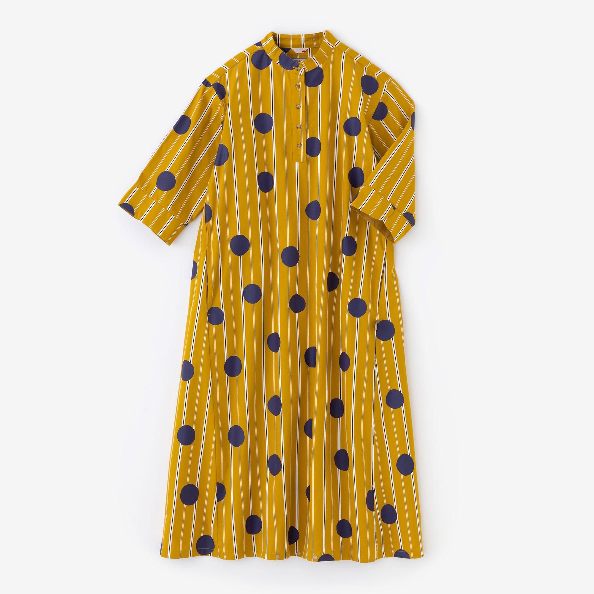 Robe à vélo de rayures en satin / Suigyokumara Yamabukicha