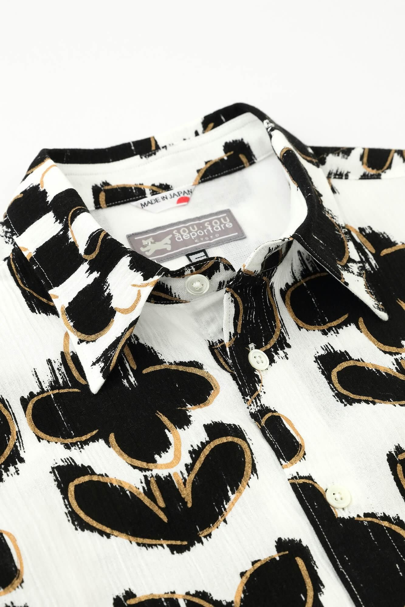 【期間限定10%OFF】高島縮棉 20/20短袖襯衫／花霧（※預計於4月29日～5月2日左右發貨）