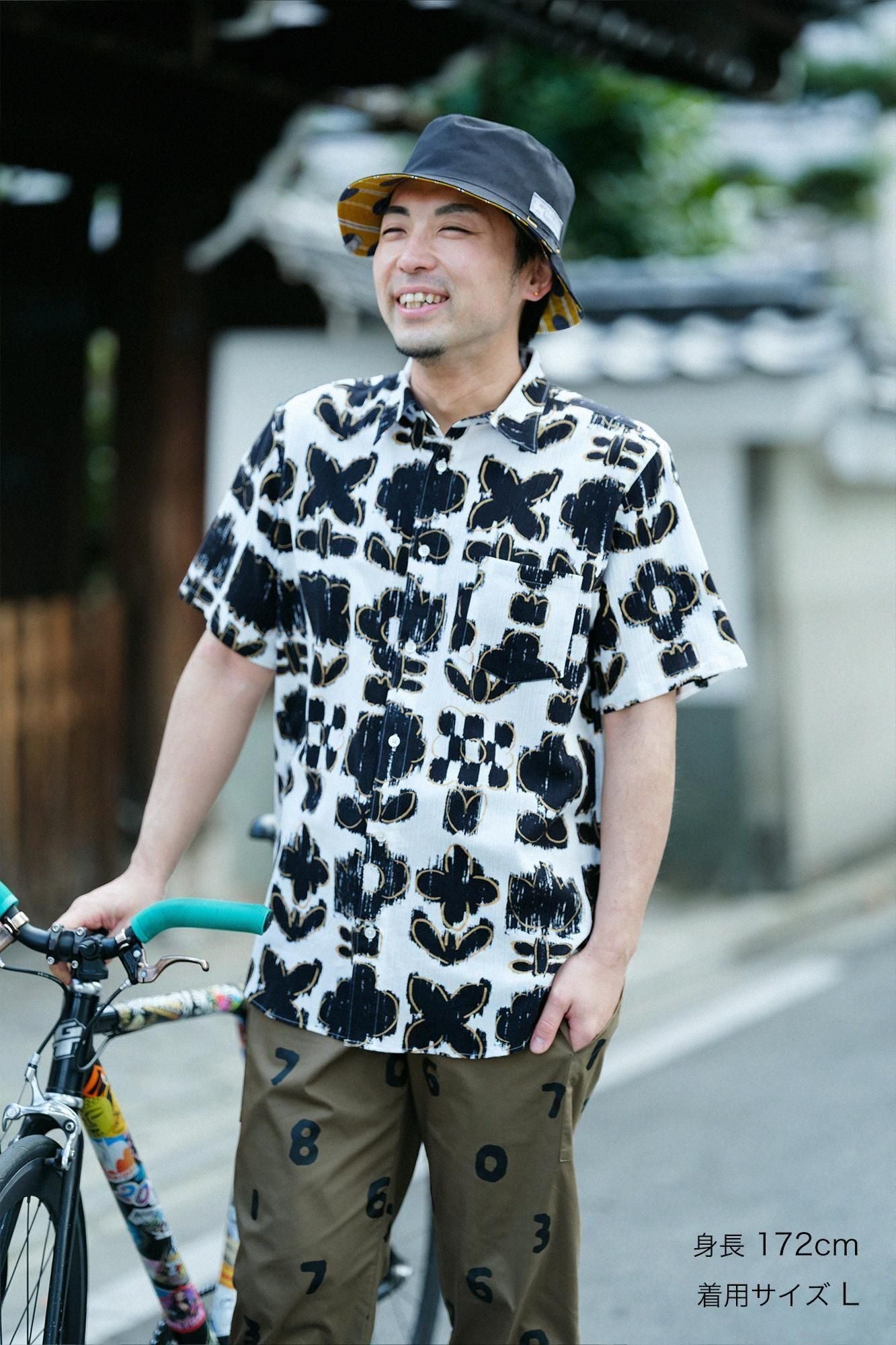 【期間限定10%OFF】高島縮棉 20/20短袖襯衫／花霧（※預計於4月29日～5月2日左右發貨）