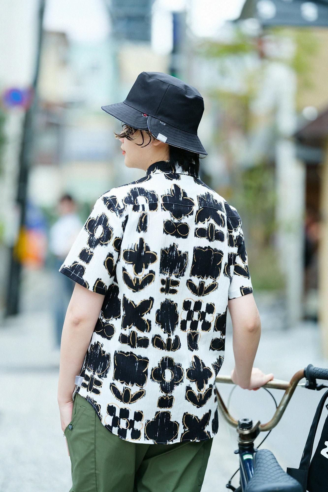 【期間限定10%OFF】高島縮棉 20/20短袖襯衫／花霧（※預計於4月29日～5月2日左右發貨）