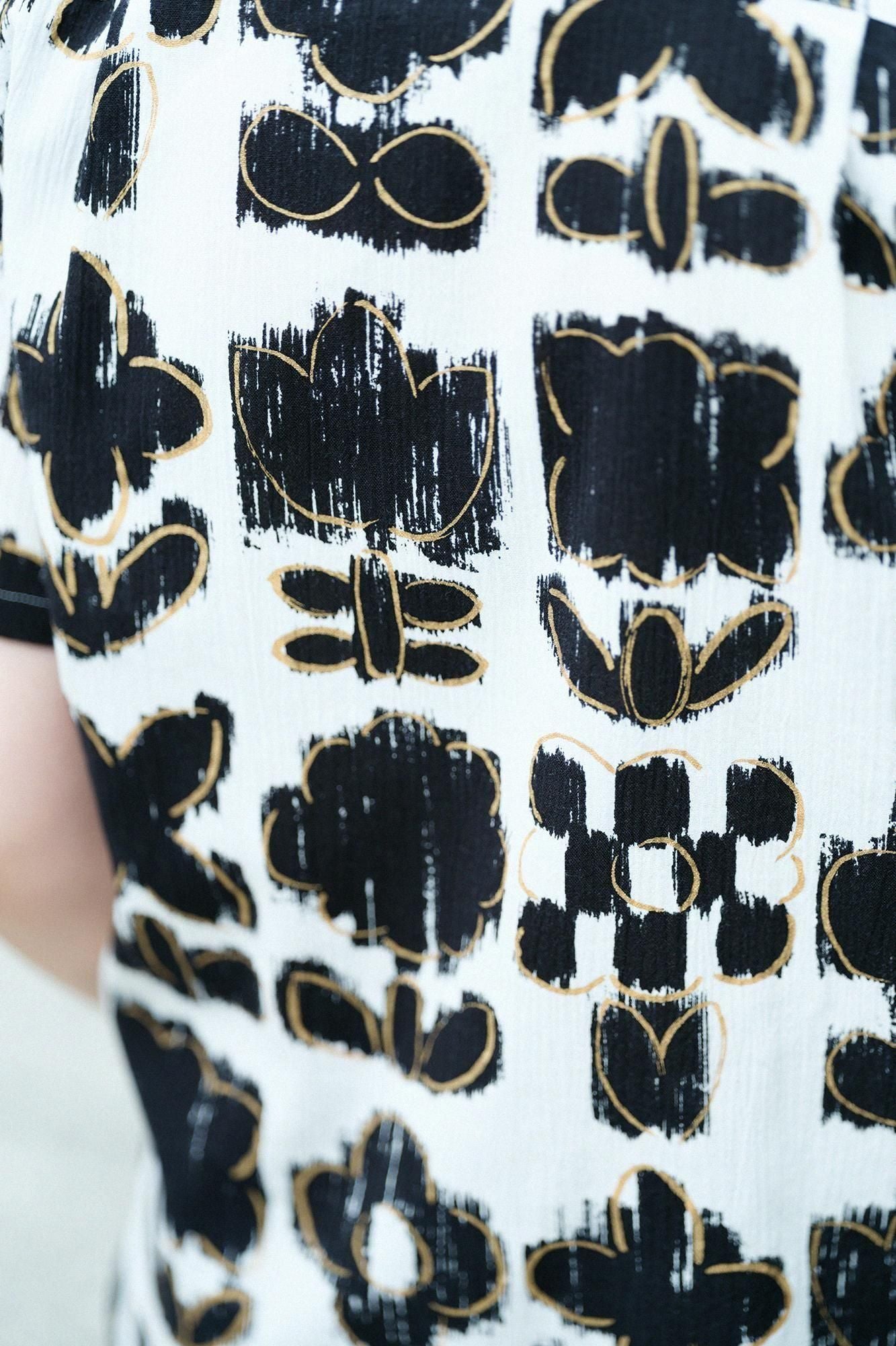 【期間限定10%OFF】高島縮棉 20/20短袖襯衫／花霧（※預計於4月29日～5月2日左右發貨）